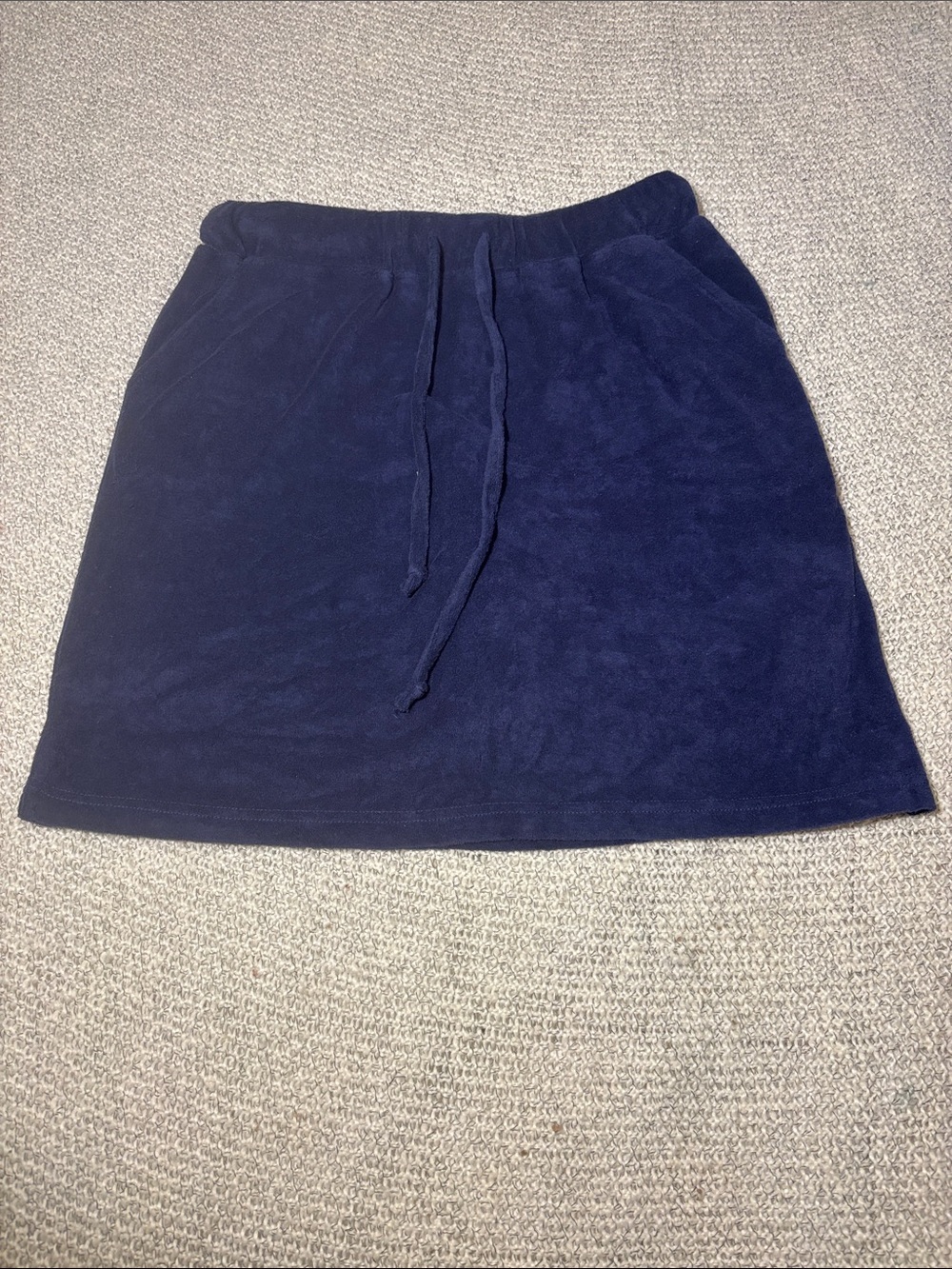 Athletic Navy Pull-On Terry Skirt with Shorts and Pockets